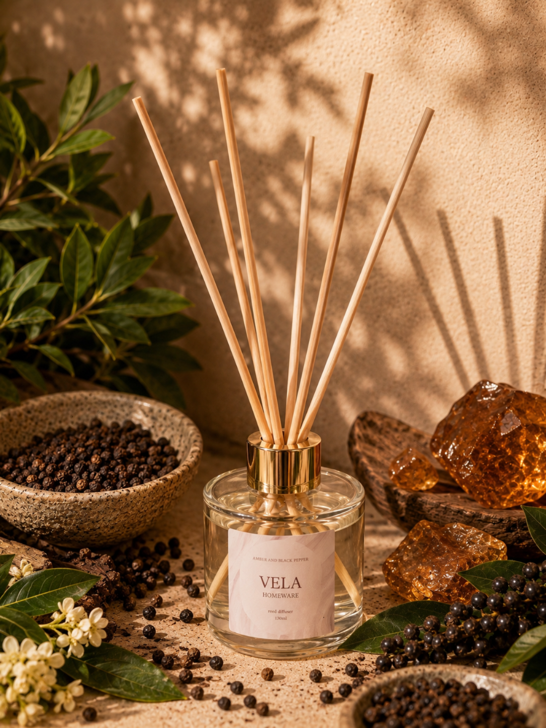 Amber and Black Pepper Reed Diffuser