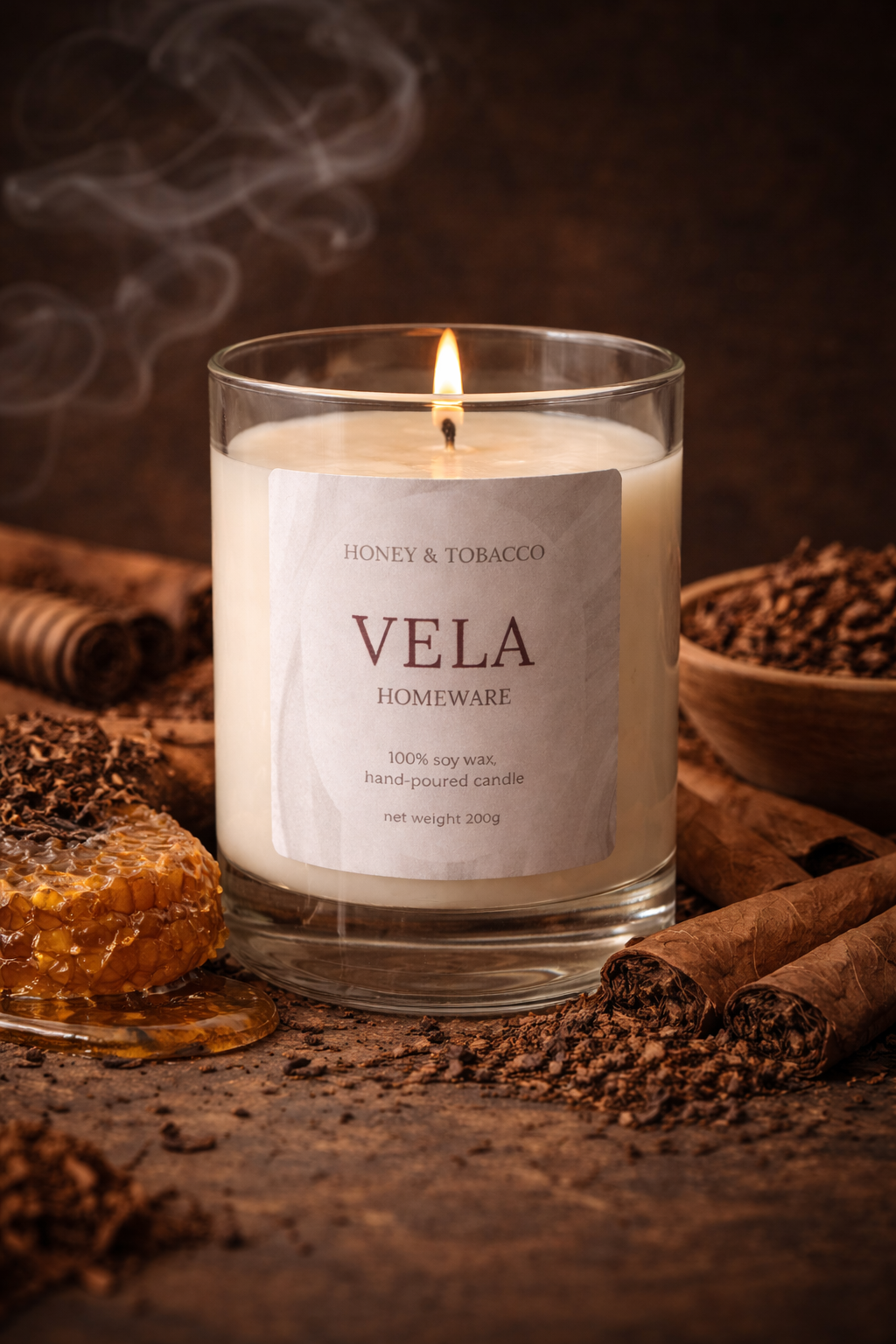 Honey and Tobacco Scented Candle