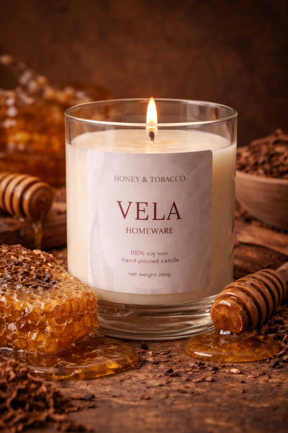Honey and Tobacco Scented Candle