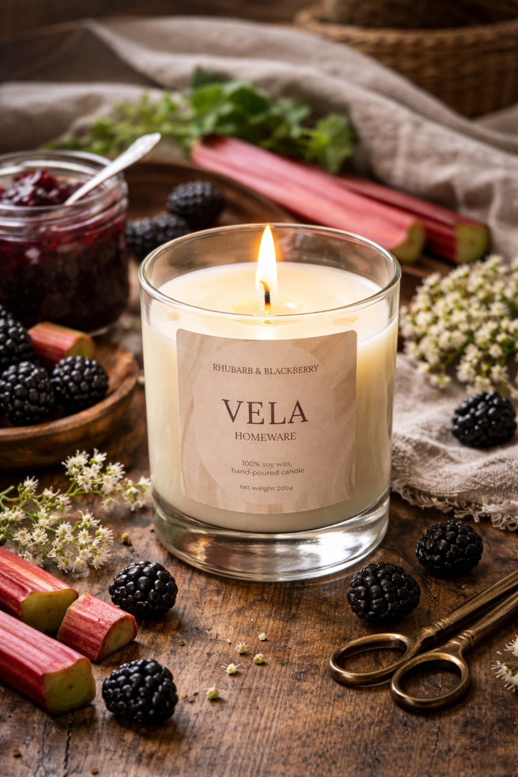 Rhubarb and Blackberry Scented Candle