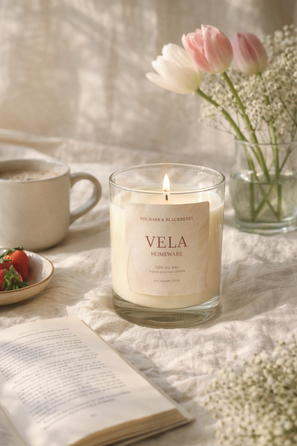 Rhubarb and Blackberry Scented Candle