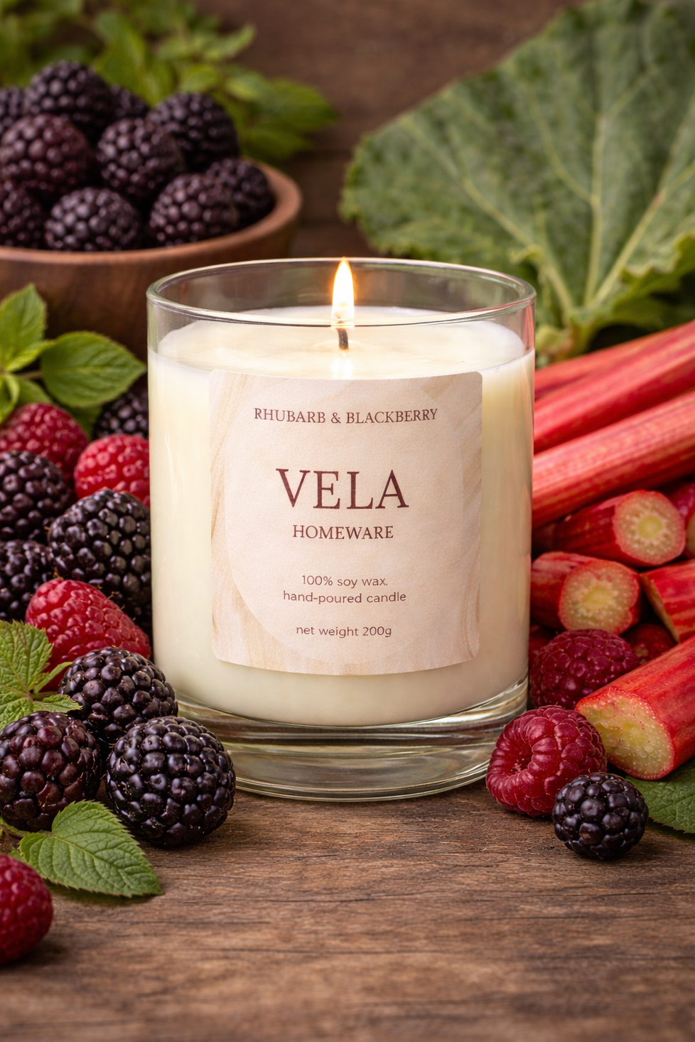 Rhubarb and Blackberry Scented Candle